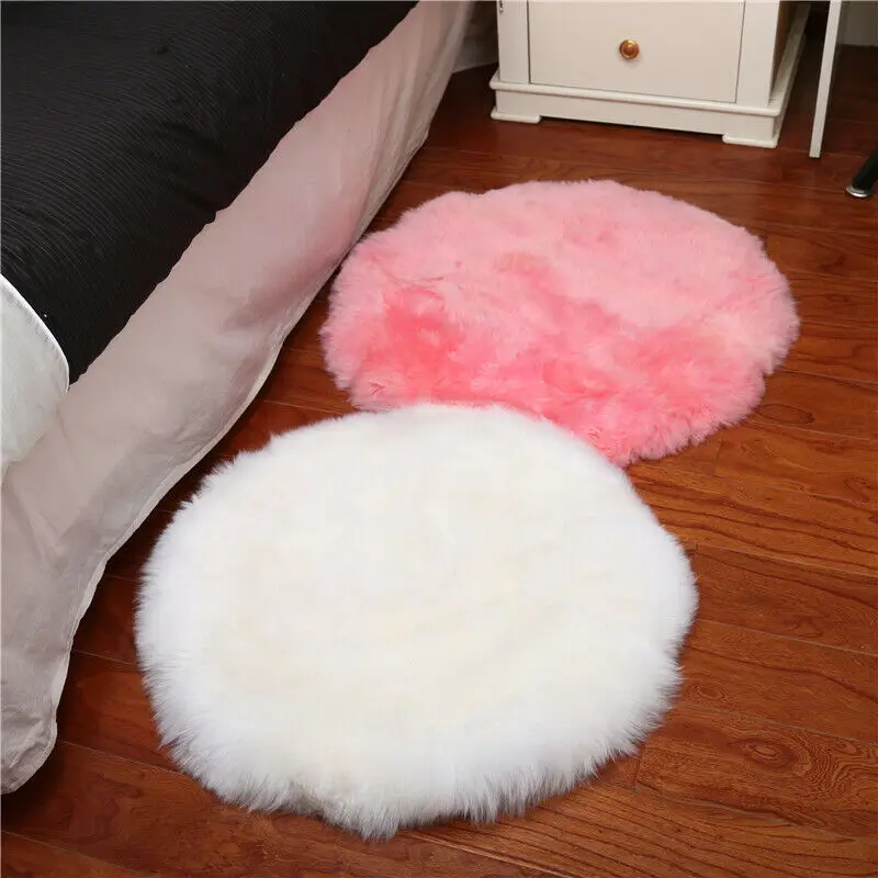 Круглый нескользящий коврик для стула круглые плюшевые коврики из искусственной