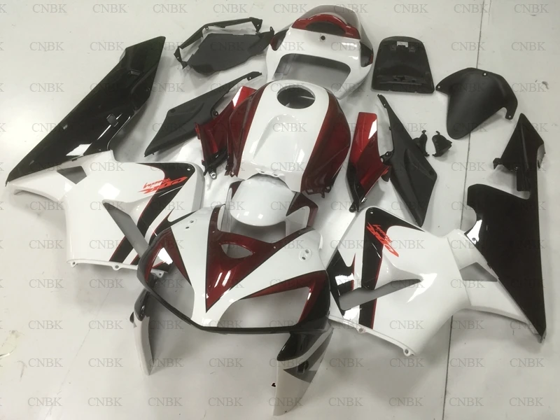 Комплекты боди для CBR 600 RR 06 Обтекатели 05 2005 2006 белый красный черный|Полные