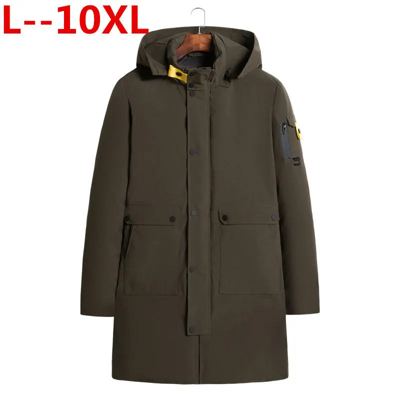 Зимнее Мужское пальто X Long 10XL 9XL 8XL 6XL изысканная Мужская однотонная парка с