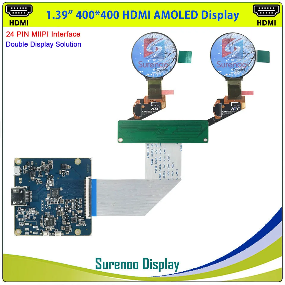 Реальный AMOLED дисплей 1 39 дюйма 400*400 HDMI совместимый с MIPI двойной Круглый круглый OLED