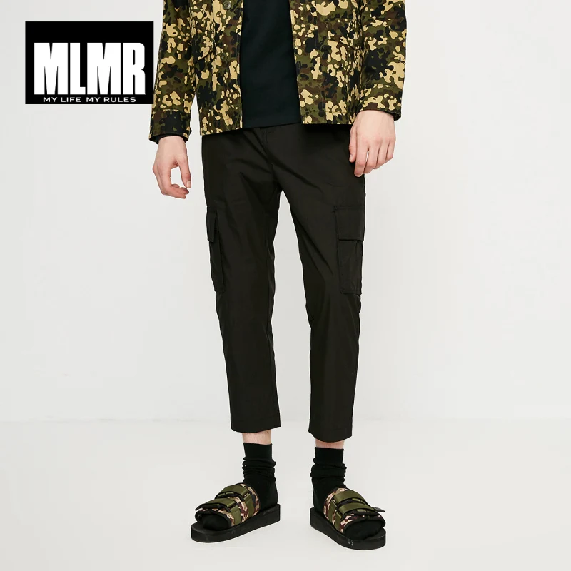 MLMR мужские однотонные хлопковые брюки-карго зауженные укороченные брюки JackJones