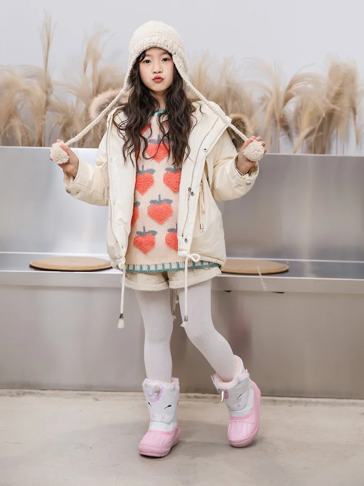 Новые зимние ботинки TX01 с милым мультяшным единорогом водонепроницаемые детские