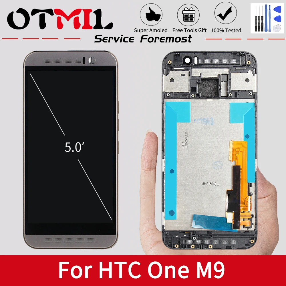 ЖК дисплей OTMIL 5 0 дюйма для HTC ONE M9 с сенсорным экраном и рамкой дигитайзер в сборе