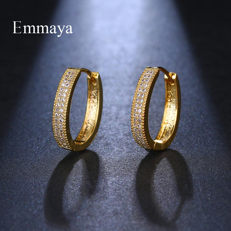 Женские серьги-гвоздики в классическом стиле EMMAYA с разноцветными фианитами