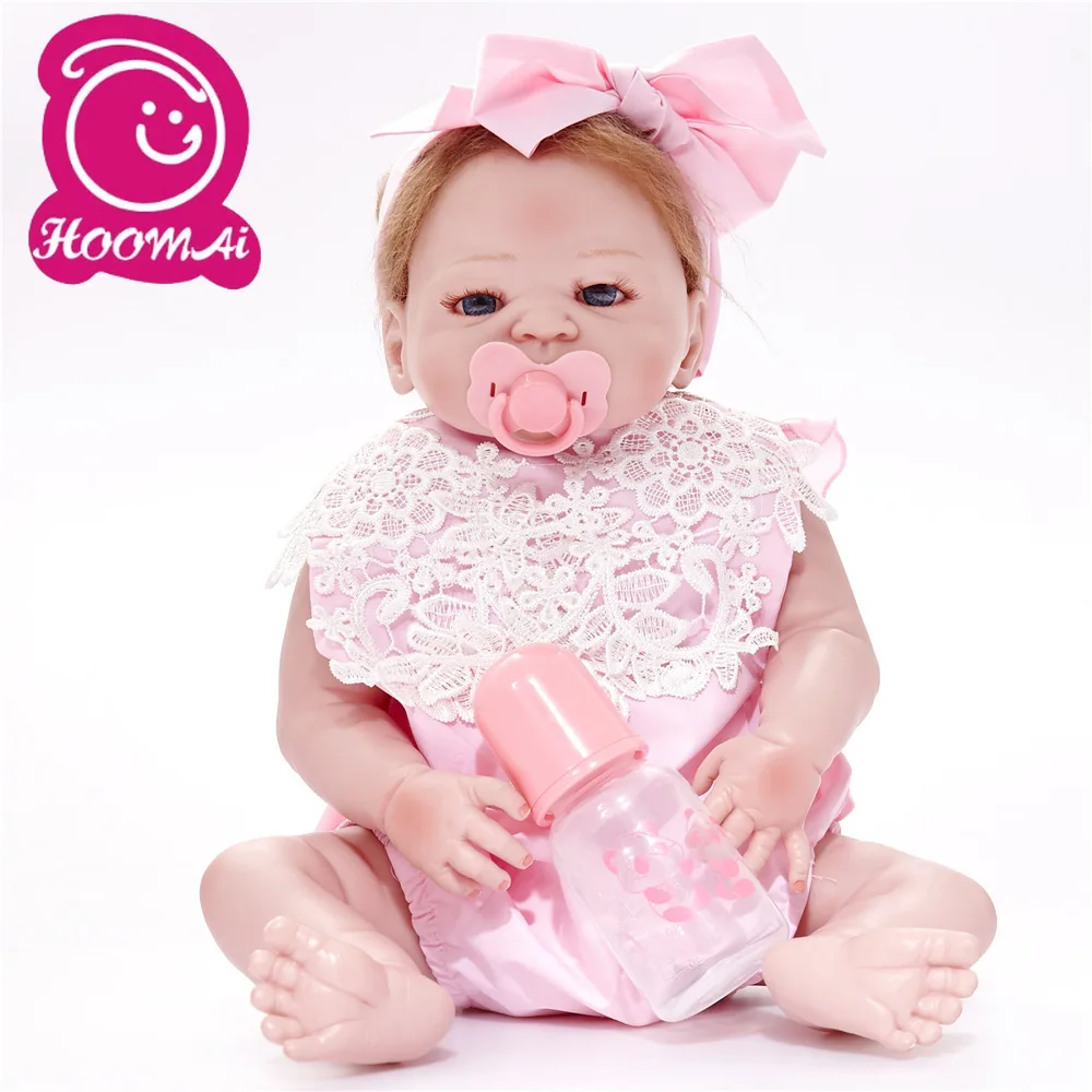 55 см мягкая силиконовая кукла для новорожденных игрушки девочек реалистичные