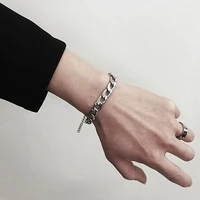 metal wind titanium steel cuban bracelet men and women hip hop niche design punk personality lovers bracelet