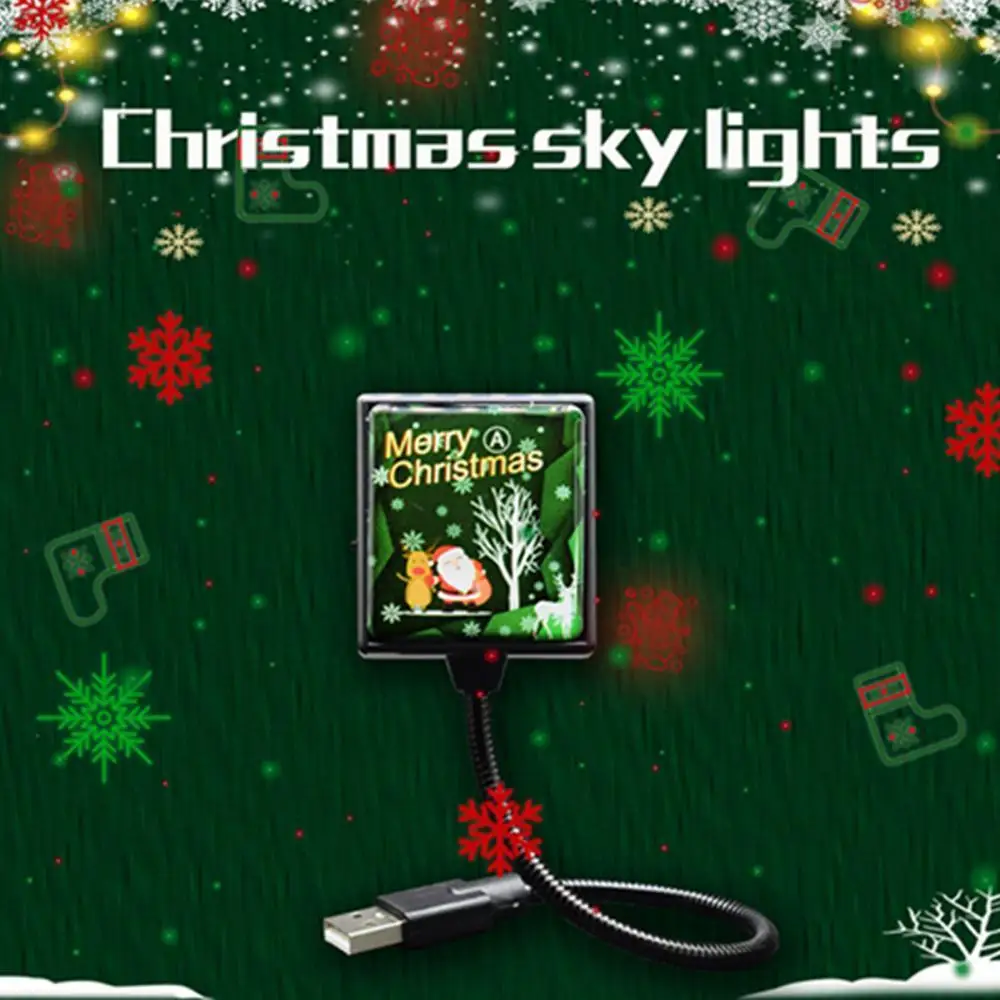 

Square Christmas Tree Snowflake Star USB Powered Projecting Lamp Party Light