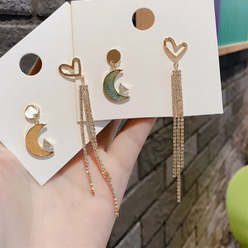 Корейские стильные Серебристые игольчатые цепочки с кисточками осенне-зимние
