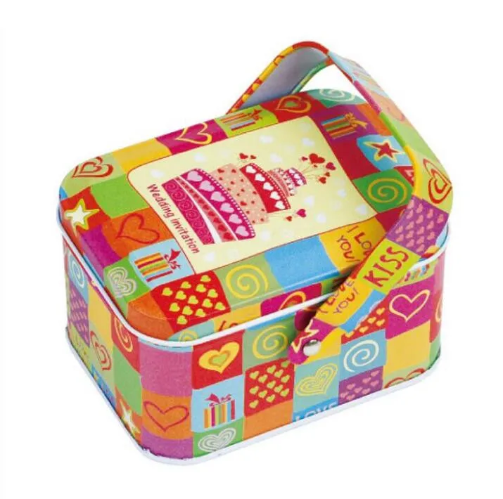 Новое поступление В винтажном стиле Маленький чемодан для хранения жестяная