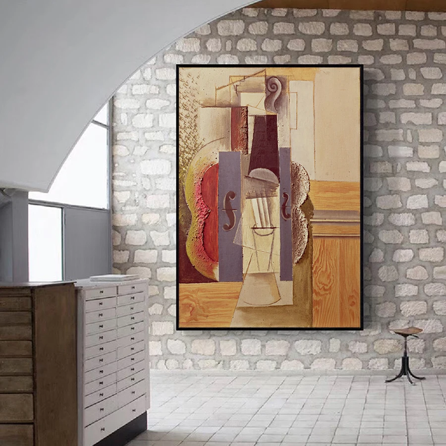 Скрипка музыкальные абстрактные постеры инструменты холст печать картина для