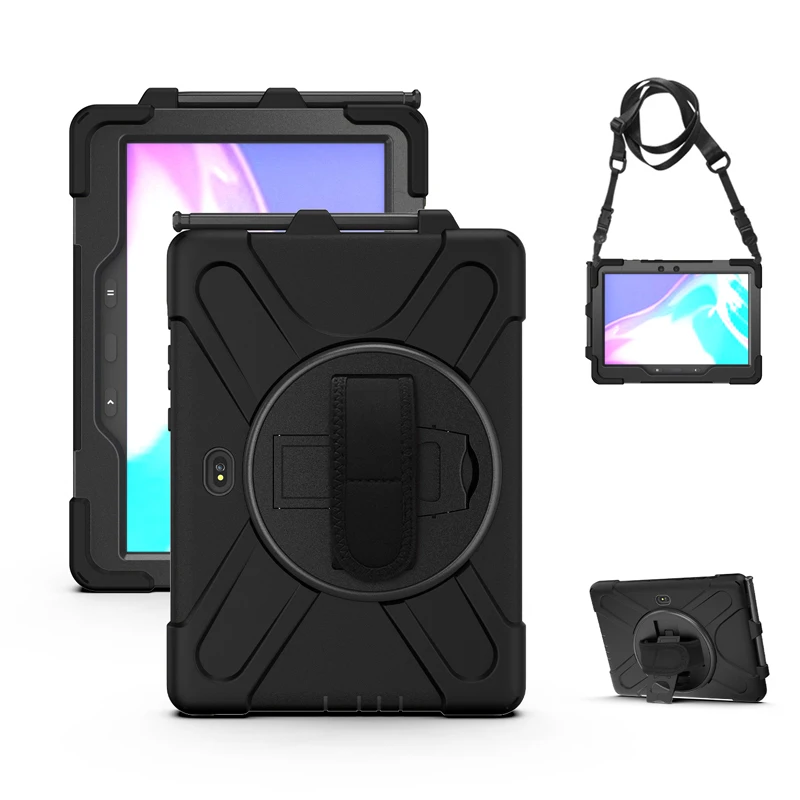 

Чехол для Samsung Galaxy Tab Active Pro 10,1, сверхпрочный защитный чехол с подставкой и ремешком на шею для Samsung Galaxy Tab Active Pro 10,1, с защитой от непогоды, с кре...