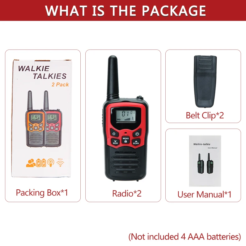 2/4/6 шт. ABBREE Walkie Talkie PMR/FRS UHF мини-радио до 8 км Диапазон ручной любительский