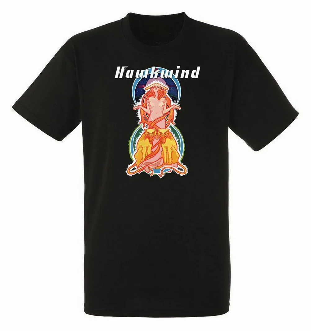 Hawkwind Space Ritual черные мужские топы футболка Мужская рок группа стиль