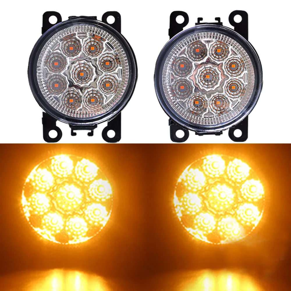 9 LED (Yellow) Автомобильный передний бампер противотуманный светильник для Mitsubishi Outlander 2006- супер яркий светодиодный противотуманный фонарь галогенный противотуманный светильник s 12V H11 H8 разъем - Цвет: 9 LED (Yellow)