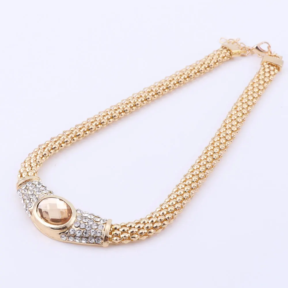 Вечерние свадебные аксессуары Золотые Ювелирные наборы для женщин кулон