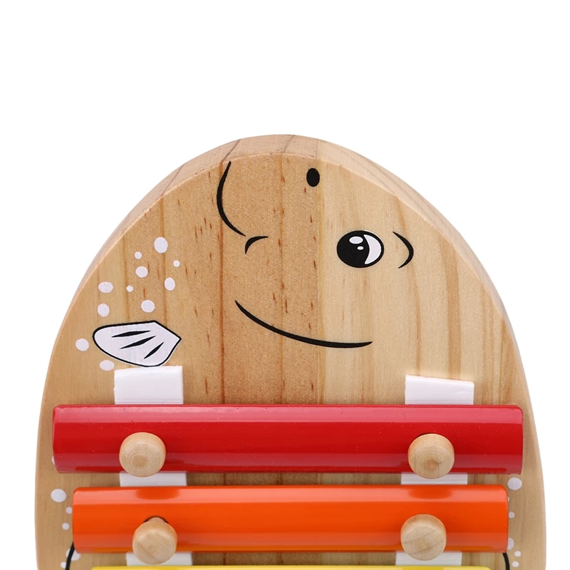 

Kid Musical Toy Baby Rainbow Wooden Fish Shape Xylophone Instrument For Children Early Wisdom Development Learning Toys Children