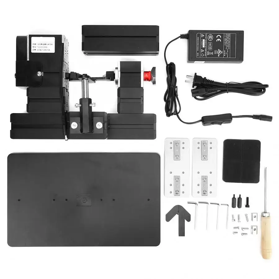 Токарный станок по металлу дереву TZ20003MB 60 Вт вилка стандарта США 100 240 В для