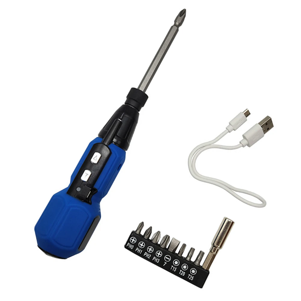 

Перезаряжаемая аккумуляторная отвертка, электрическая отвертка с нескользящим большим крутящим моментом и USB, электрическая отвертка, дре...