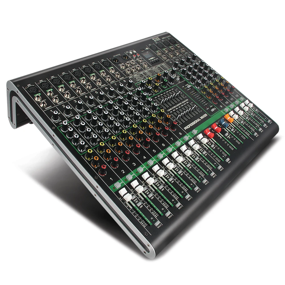 XTUGA MRV122FX 12 канальный аудио микшер звуковая плата ультра-Мода из всех металлических шасси с цифровым дисплеем MP3, Bluetooth, EQ, эффект