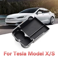 central armrest car box for tesla model x model s interior accessories stowing tidying center console organizer auto accessories