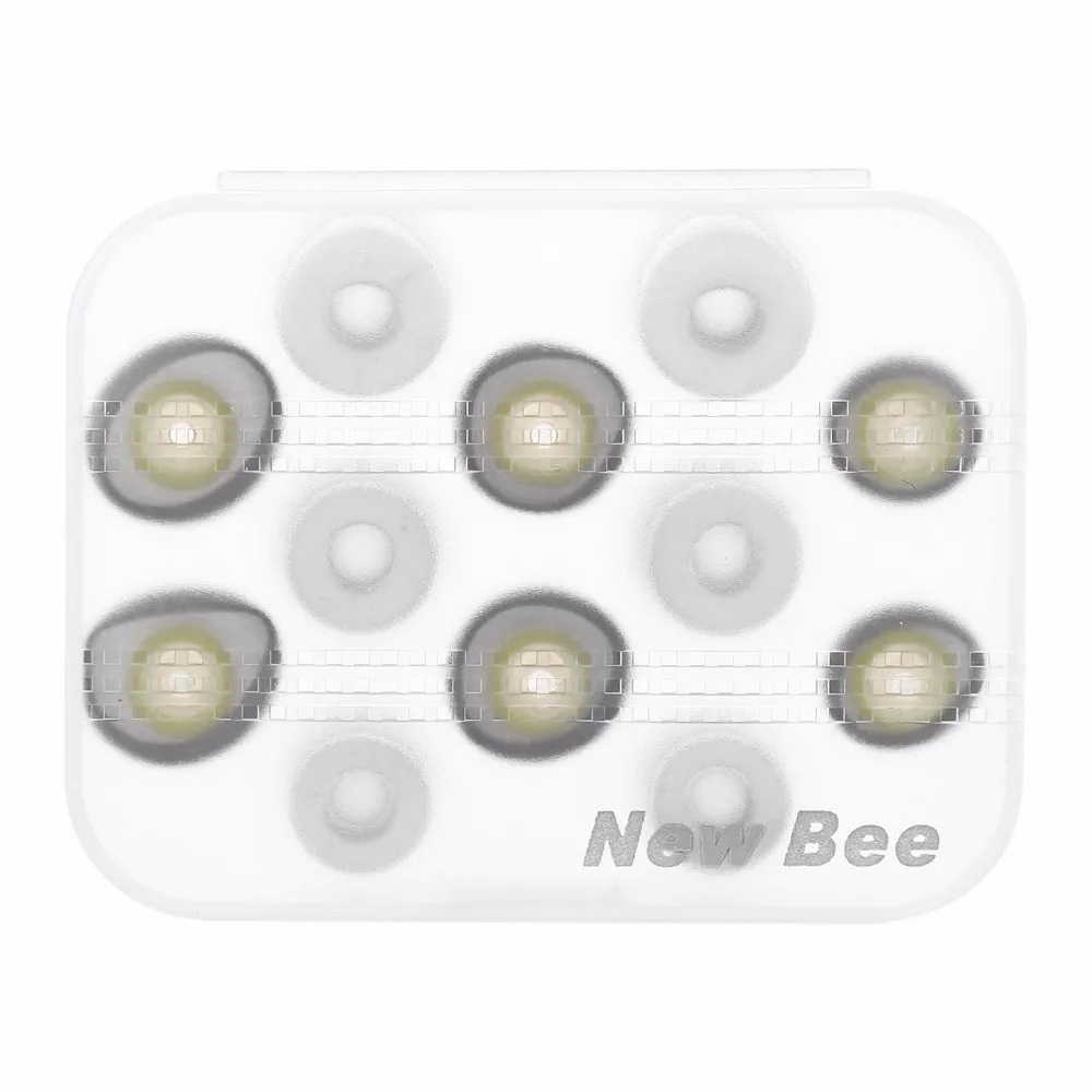 Новые наконечники для наушников Bee, накладки для ушей, наушники, 3 пары, наконечники из пены памяти и 3 пары силиконовых наушников, аксессуары для серой гарнитуры