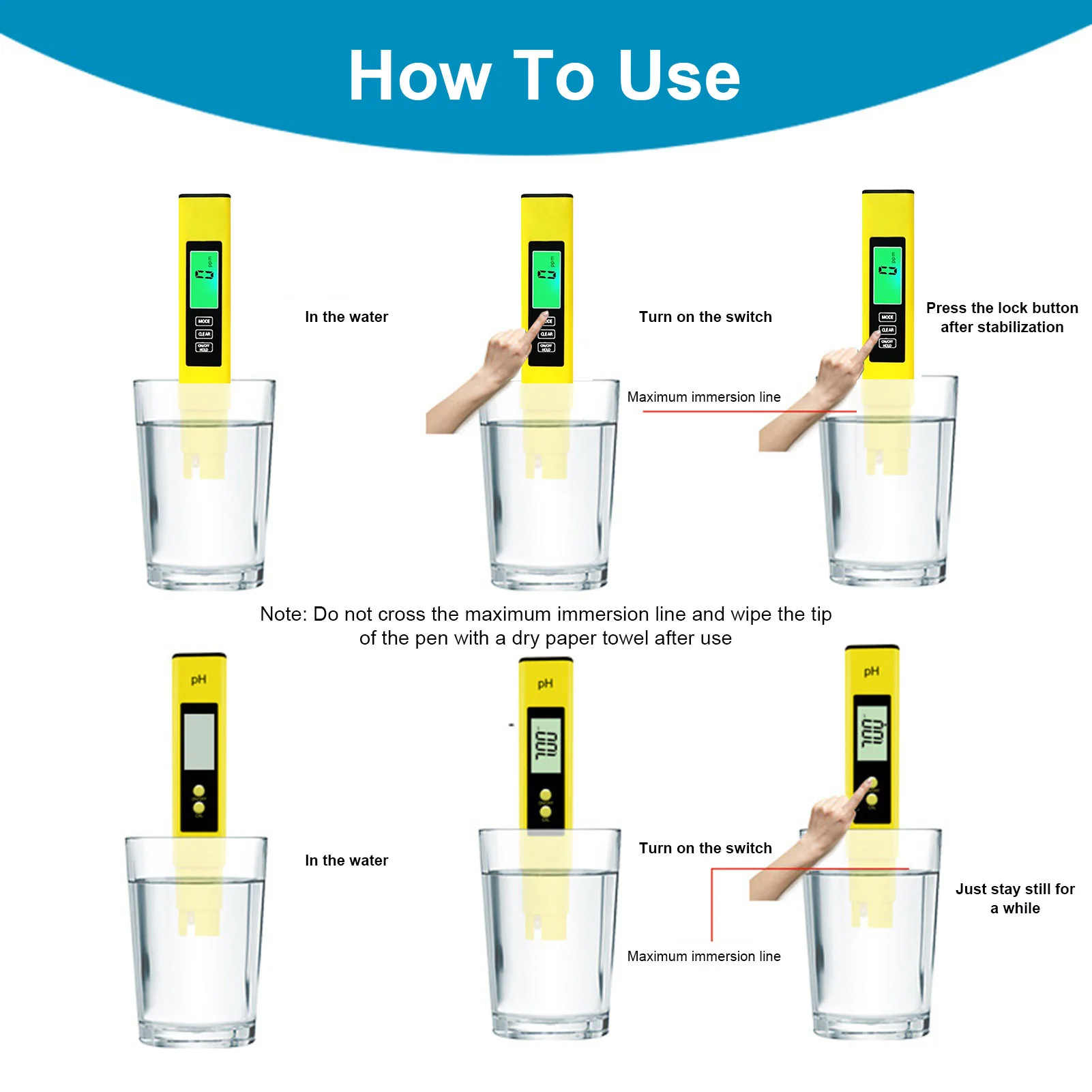 

PH Meter Water Quality Detector PH Acidometer PH Value Test Prod EC&TDS Conductivity Water Quality Testing Pen Meter