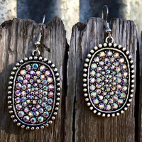 bohemian large oval vintage earrings full shiny cubic zirconia micro pave cz drop for women gift tribal jewelry z4p105