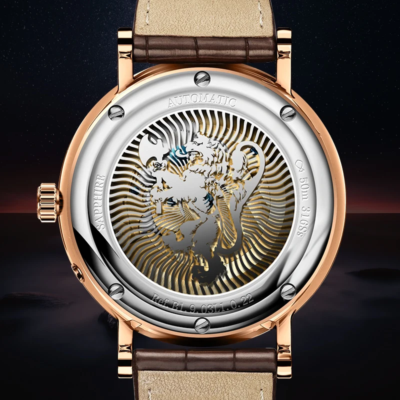 Мужские автоматические механические часы Switzerland LOBINNI мужские люксового бренда