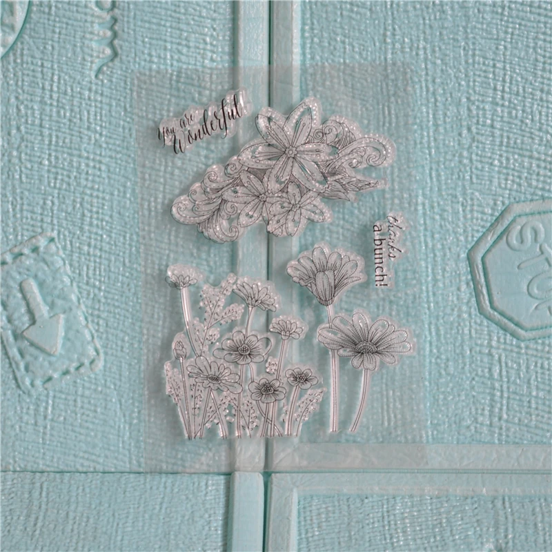 Сшитые цветы прозрачный силиконовый штамп/печать для DIY скрапбукинга/фотоальбом