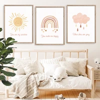 abstract rainbow nursery quotes children poster canvas art print minimalist wall pictures painting nordic kid baby room decor