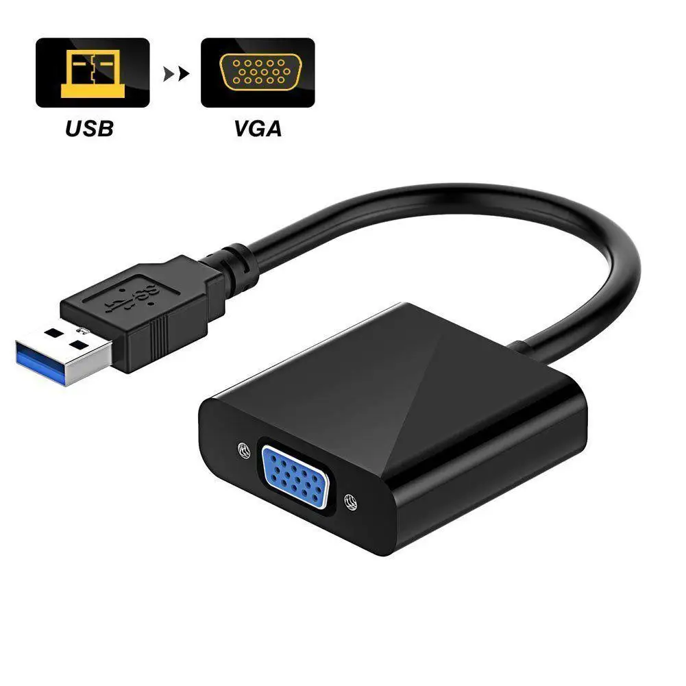 Адаптер USB 3 0 на VGA внешний кабель адаптер для видеокарты с ПК ноутбука r60| |