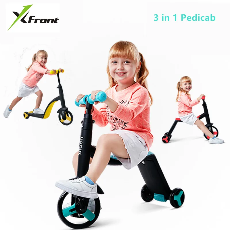 New Children's Scooter 1-2-3-6 Years Ride &amp Slide three wheel car flash Trolley baby buggy Bike Balance Pedicab | Спорт и