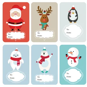 50-250PCS 2*3inch Merry Christmas Gift Name Tags Seal Label Stickers Christmas Snowman Stickers Pres