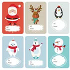 50-250 шт., новогодние наклейки-этикетки в виде снеговика
