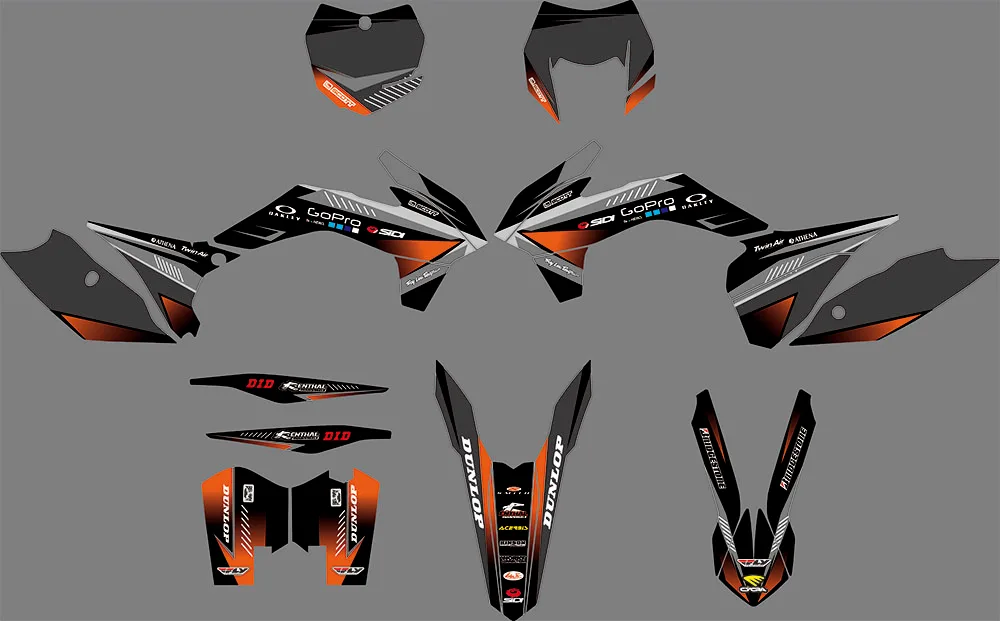 

Custom Team Graphics Stickers Decals Kits For KTM EXC XCF XCW 125 150 200 250 300 350 400 450 525 2014 2015 2016 XC-F XC-W