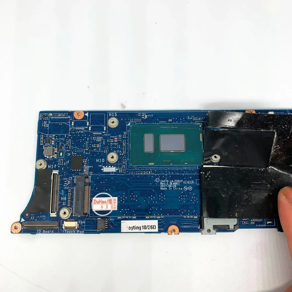 For Dell P54G XPS 13 9360 LAPTOP MOTHERBOARD CAZ70 LA-F051P With CPU:SR3LA I5-8250U RAM:8GM 100% TEST OK