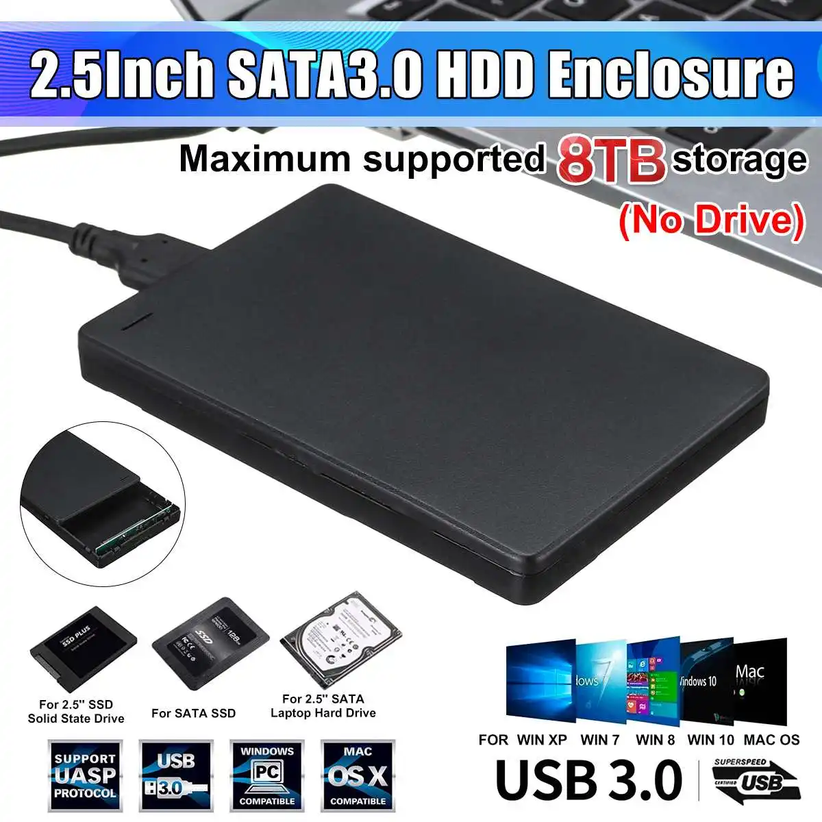 Чехол для жесткого диска 2 5 дюйма USB 3 0 6 Гбит/с|Боксы дисководов| |