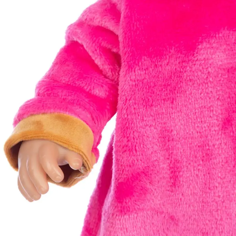 

2021 Baby New Born Fit 43cm Doll Clothes Accessories Pink Plush Elk One-piece Dress For Baby Birthday Gift
