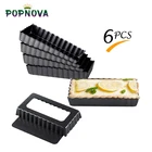6 шт., квадратные антипригарные формы для пирога, пиццы, торта