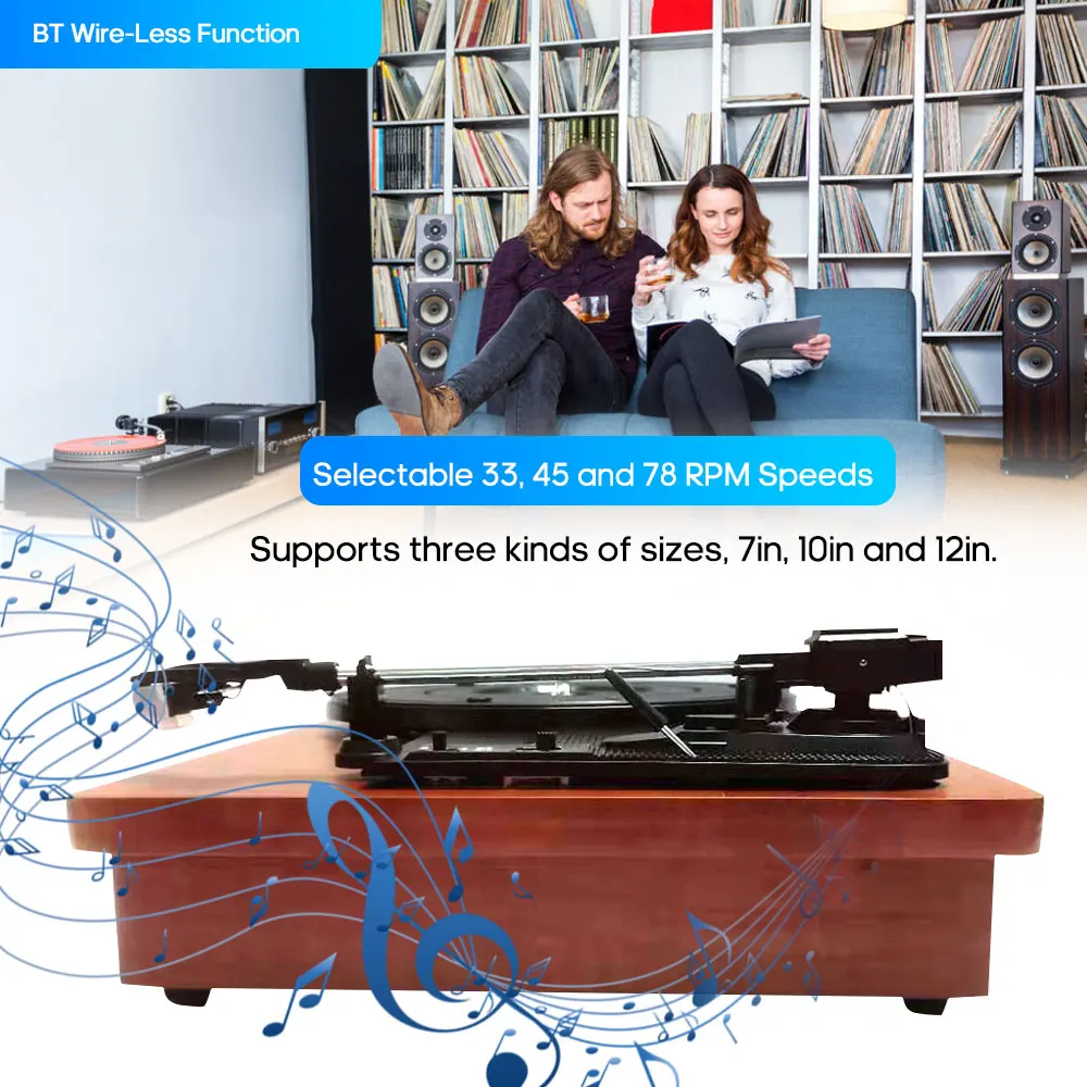 Портативный граммофон Виниловый проигрыватель Винтажный Классический