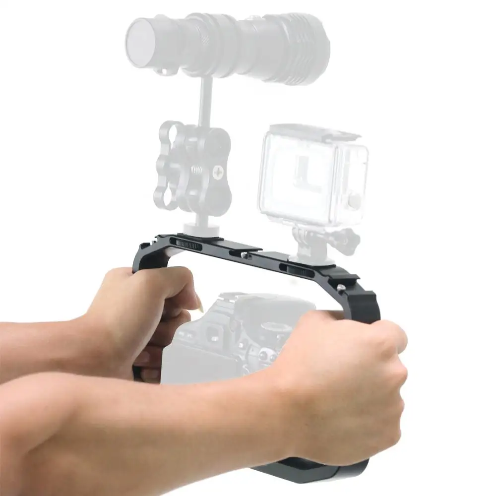 Ручной Камера клетка для DJI OSMO экшн/YI/EKEN Gopro iPhone 7 6 Plus смартфон Стенд держатель