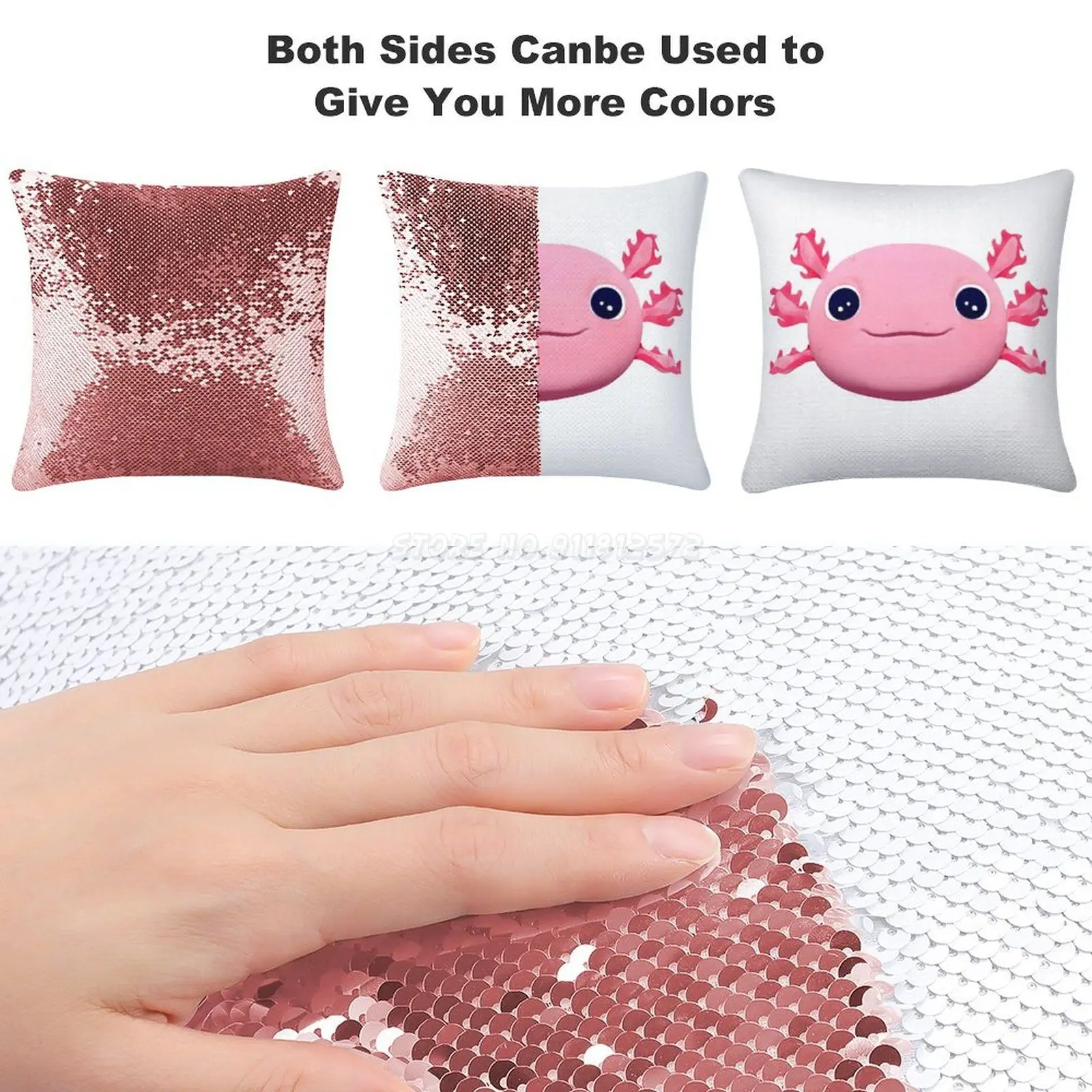 Смайлик Axolotl блестящая наволочка Блестящая декоративная подушка для вечерние