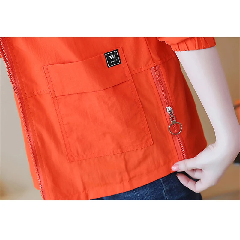 

Autumn Women Short Jacket Elegant Coat Spring Plus Size Female Windbreaker Long Sleeve Zipper Jackets Casual Outerwear