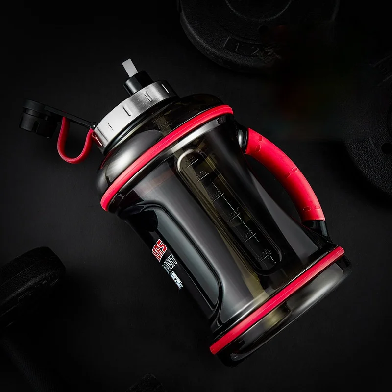 

2021 Large capacity sports water bottle 3200ml plastic portable bucket cup outdoor sports camping cycling fitness water bottle