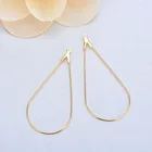 (1587)20 шт 44x23 мм 24K позолоченные латунные серьги в форме капли крючок высокого качества Diy ювелирные аксессуары