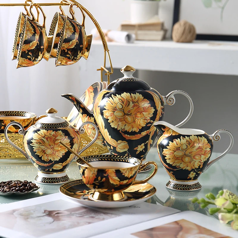 Европейский костяной фарфор кофейная чашка блюдце набор Роскошный Британский