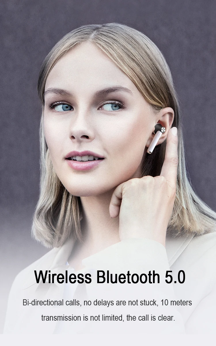 YUNAO DO19, беспроводные Bluetooth наушники, бинауральные, HD вызов, шумоподавление, Bluetooth наушники, Bluetooth гарнитура с зарядным устройством