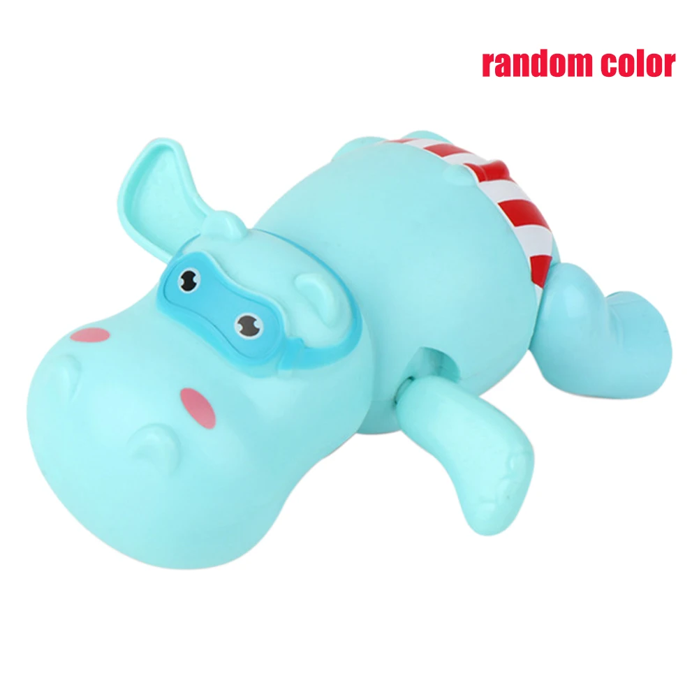 

Cartoon Animal Kids Bath Toy Clockwork Swimming Floating Hippopotamus Bear Shower Pool Home Bathroom Boys Girls ABS Toddler