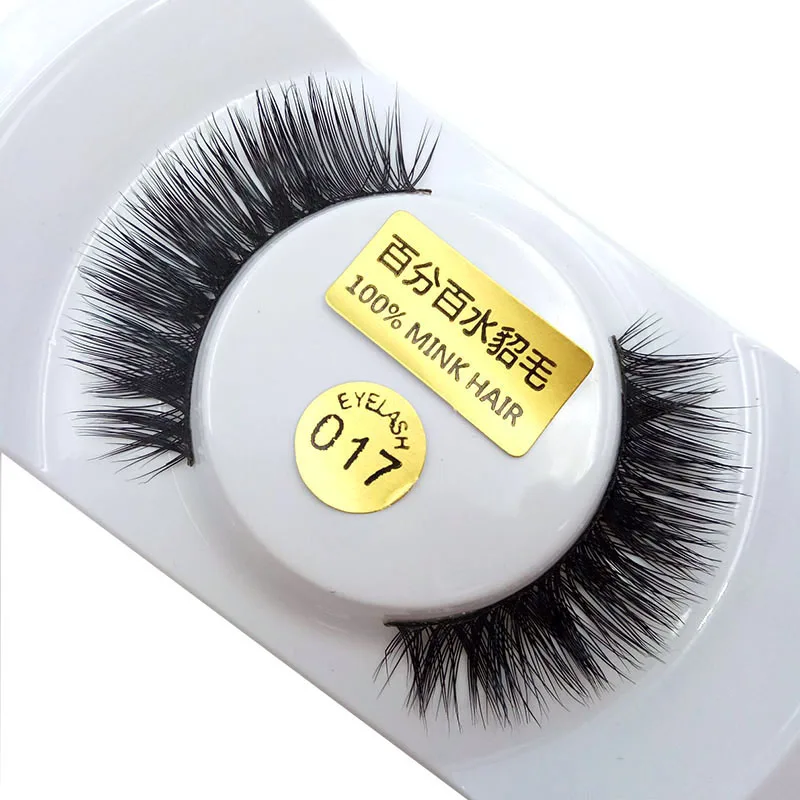 

1 pair 3D Handmade Thick 100% Mink Hair Eyelashes Natural False Eyelashes for Beauty Makeup fake Eye Lashes Extension