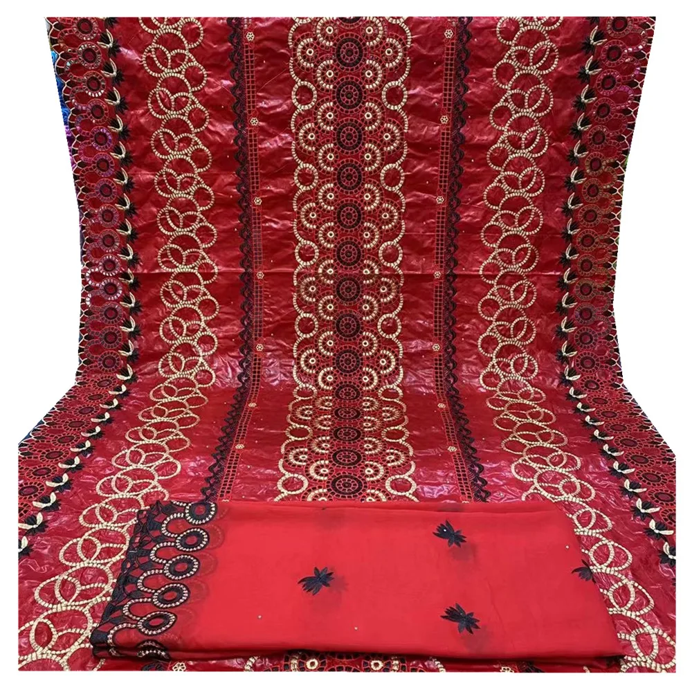 

SJ Lace 2021 New arrival African Bazin riche Fabric With Stones Embroidery French Basin Riche Nigerian Material L3-26